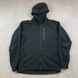 Uniqlo Mens Sweater Large Black Dry Stretch Sweat Full-Zip Hoodie Long Sleeve